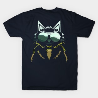 Mountain View Cat With Blue Background T-Shirt